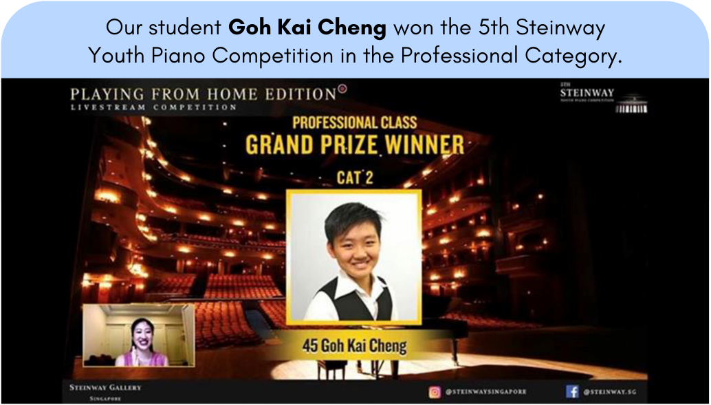 Goh Kai Cheng won the 5th Steinway Youth Piano Competition